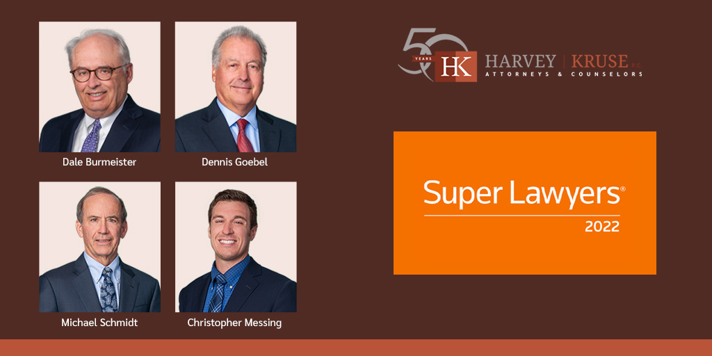 Harvey Kruse Attorneys Listed in the 2022 Edition of Super Lawyers